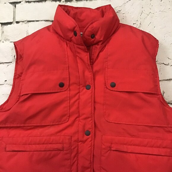 VTG Colorado Classics Ladies M/L Red Puffer Vest W/ Four Pockets & Snap Buttons - Picture 2 of 6